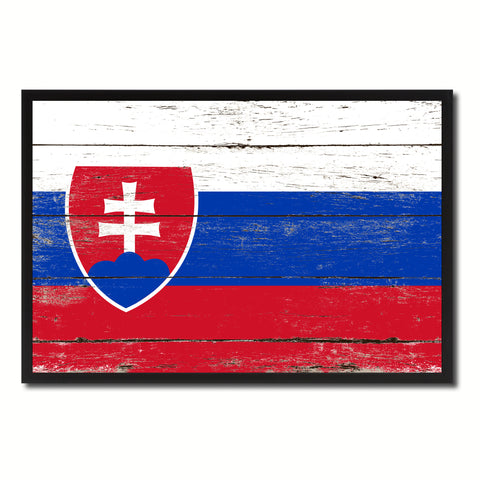 Slovakia Country National Flag Vintage Canvas Print with Picture Frame Home Decor Wall Art Collection Gift Ideas
