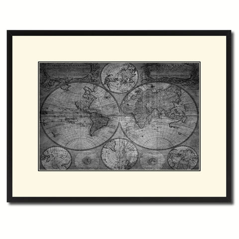 Johann Baptist Homann Vintage B&W Map Canvas Print, Picture Frame Home Decor Wall Art Gift Ideas