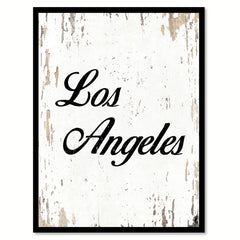 Los Angeles City Vintage Sign Black Framed Canvas Print Home Decor Wall Art Collectible Decoration Artwork Gifts