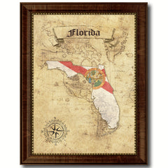 Florida State Vintage Map Home Decor Wall Art Office Decoration Gift Ideas