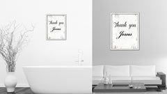 Thank You Jesus Vintage Saying Gifts Home Decor Wall Art Canvas Print with Custom Picture Frame