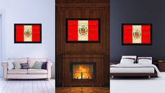 Peru Country Flag Vintage Canvas Print with Black Picture Frame Home Decor Gifts Wall Art Decoration Artwork