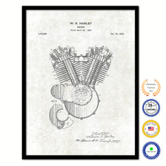 1923 Engine Old Patent Art Print on Canvas Custom Framed Vintage Home Decor Wall Decoration Great for Gifts