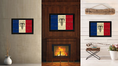 Kansas City Missouri State Vintage Flag Canvas Print Black Picture Frame