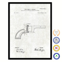 1871 Improvement in Breech Loading Fire Arms Old Patent Art Print on Canvas Custom Framed Vintage Home Decor Wall Decoration Great for Gifts