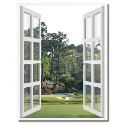 Masters Hole Augusta Picture French Window Canvas Print with Frame Gifts Home Decor Wall Art Collection