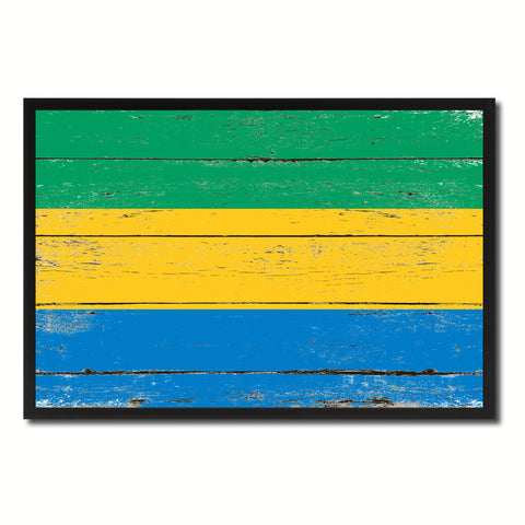Gabon Country National Flag Vintage Canvas Print with Picture Frame Home Decor Wall Art Collection Gift Ideas
