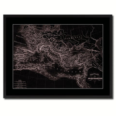 Constantine Empire Vintage Vivid Sepia Map Canvas Print, Picture Frames Home Decor Wall Art Decoration Gifts