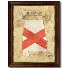 Alabama State Vintage Map Home Decor Wall Art Office Decoration Gift Ideas