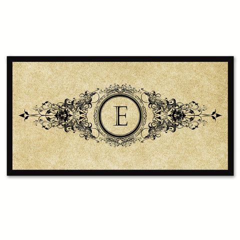 Alphabet Letter E Brown Canvas Print Black Frame Kids Bedroom Wall Décor Home Art