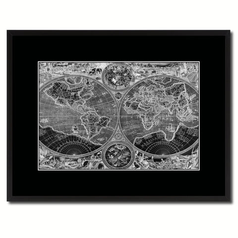 Macro Closeup Vintage Monochrome Map Canvas Print, Gifts Picture Frames Home Decor Wall Art