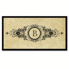 Alphabet Letter B Brown Canvas Print Black Frame Kids Bedroom Wall Décor Home Art