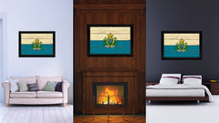 San Marino Country Flag Vintage Canvas Print with Black Picture Frame Home Decor Gifts Wall Art Decoration Artwork