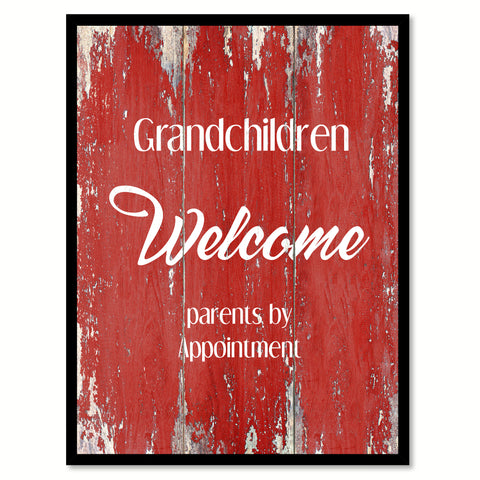 Grandchildren Welcome Quote Saying Gift Ideas Home Decor Wall Art