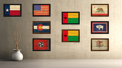 Guinea Bissau Country Flag Vintage Canvas Print with Black Picture Frame Home Decor Gifts Wall Art Decoration Artwork