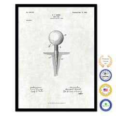 1899 Golf Tee Old Patent Art Print on Canvas Custom Framed Vintage Home Decor Wall Decoration Great for Gifts