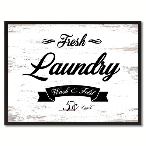 Fresh Laundry Vintage Sign White Canvas Print Home Decor Wall Art Gifts Picture Frames