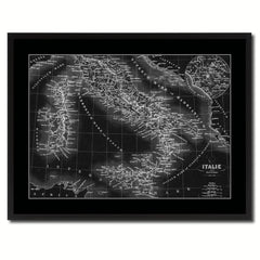 Italy Rome Vintage Monochrome Map Canvas Print, Gifts Picture Frames Home Decor Wall Art