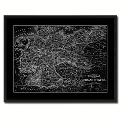 Prussia Germany Vintage Monochrome Map Canvas Print, Gifts Picture Frames Home Decor Wall Art