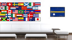Nauru Country National Flag Vintage Canvas Print with Picture Frame Home Decor Wall Art Collection Gift Ideas