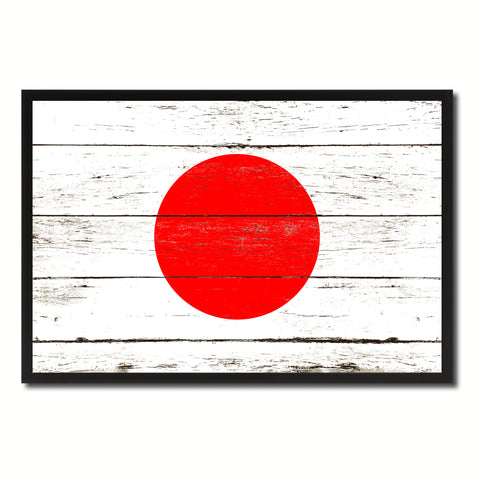 Japan Country National Flag Vintage Canvas Print with Picture Frame Home Decor Wall Art Collection Gift Ideas