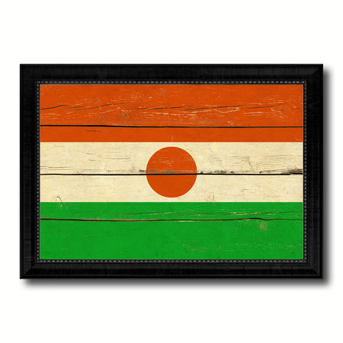 Niger Country Flag Vintage Canvas Print with Black Picture Frame Home Decor Gifts Wall Art Decoration Artwork