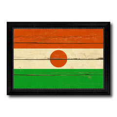 Niger Country Flag Vintage Canvas Print with Black Picture Frame Home Decor Gifts Wall Art Decoration Artwork
