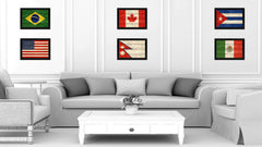 Nepal Country Flag Texture Canvas Print with Black Picture Frame Home Decor Wall Art Decoration Collection Gift Ideas