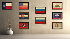 Russia Country Flag Vintage Canvas Print with Black Picture Frame Home Decor Gifts Wall Art Decoration Artwork