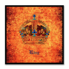 King Orange Canvas Print Black Frame Kids Bedroom Wall Home Décor