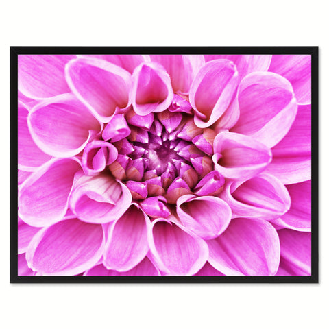 Pink Rose Flower Canvas Print with Picture Frame Floral Home Decor Wall Art Living Room Decoration Gifts