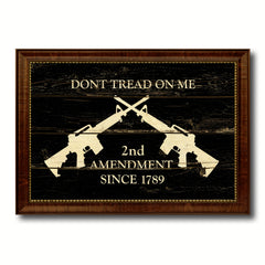 2nd Amendment Dont Tread On Me M4 Rifle Military Vintage Flag Brown Picture Frame Gifts Ideas Home Decor Wall Art