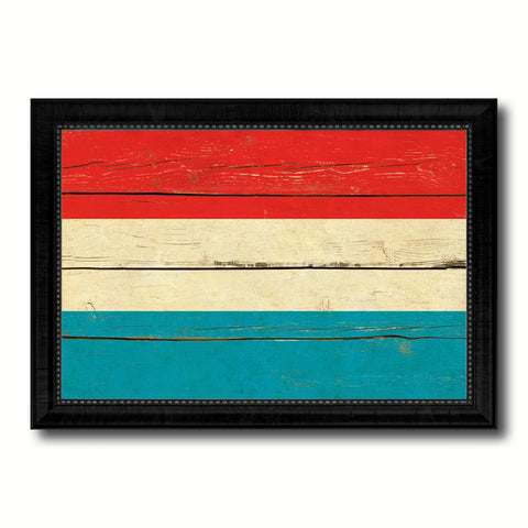 Luxembourg Country Flag Vintage Canvas Print with Black Picture Frame Home Decor Gifts Wall Art Decoration Artwork