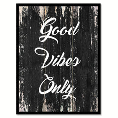 Good vibes only Motivational Quote Saying Canvas Print with Picture Frame Home Decor Wall Art