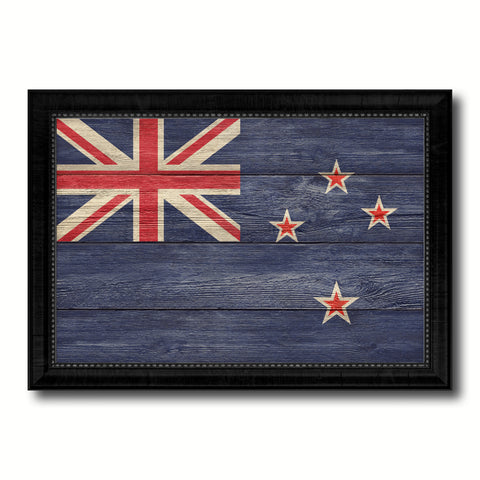 New Zealand Country Flag Texture Canvas Print with Black Picture Frame Home Decor Wall Art Decoration Collection Gift Ideas