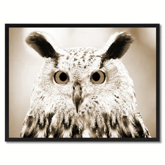 Owl Bird Canvas Print, Black Picture Frame Gift Ideas Home Decor Wall Art Decoration