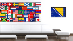 Bosnia Country National Flag Vintage Canvas Print with Picture Frame Home Decor Wall Art Collection Gift Ideas