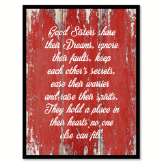 Good Sisters Share Their Dreams Inspirational Quote Saying Gift Ideas Home Decor Wall Art