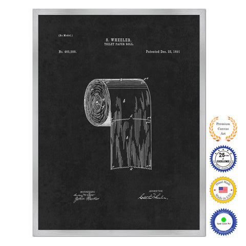 1891 Toilet Paper Roll Old Patent Art Print on Canvas Custom Framed Vintage Home Decor Wall Decoration Great for Gifts