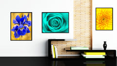 Aqua Rose Flower Framed Canvas Print Home Décor Wall Art