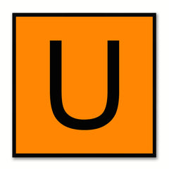 Alphabet U Orange Canvas Print Black Frame Kids Bedroom Wall Décor Home Art