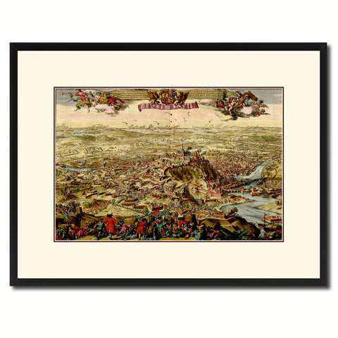 Mountain Fortress Vintage Antique Map Wall Art Home Decor Gift Ideas Canvas Print Custom Picture Frame