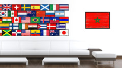 Morocco Country National Flag Vintage Canvas Print with Picture Frame Home Decor Wall Art Collection Gift Ideas