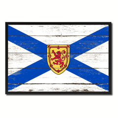 Nova Scotia Province City Canada Country Flag Vintage Canvas Print with Black Picture Frame Home Decor Wall Art Collectible Decoration Artwork Gifts