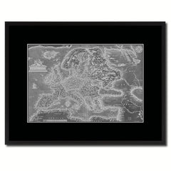 Europe Vintage Monochrome Map Canvas Print, Gifts Picture Frames Home Decor Wall Art