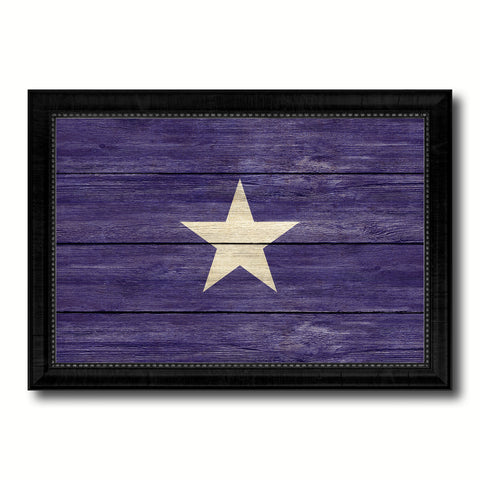 Bonnie Blue in Republic of West Florida Military Flag Texture Canvas Print with Black Picture Frame Gift Ideas Home Decor Wall Art