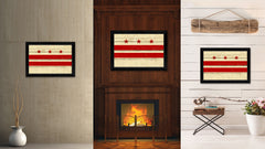 Washington DC Vintage Flag Canvas Print Black Picture Frame