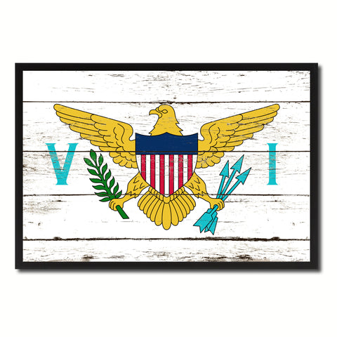 Virgin Islands Country National Flag Vintage Canvas Print with Picture Frame Home Decor Wall Art Collection Gift Ideas