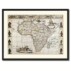 Africa Vintage Antique Map Wall Art Home Decor Gift Ideas Canvas Print Custom Picture Frame