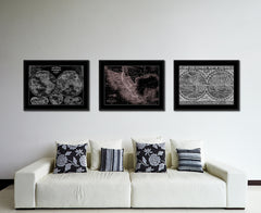 Mexico Vintage Vivid Sepia Map Canvas Print, Picture Frames Home Decor Wall Art Decoration Gifts